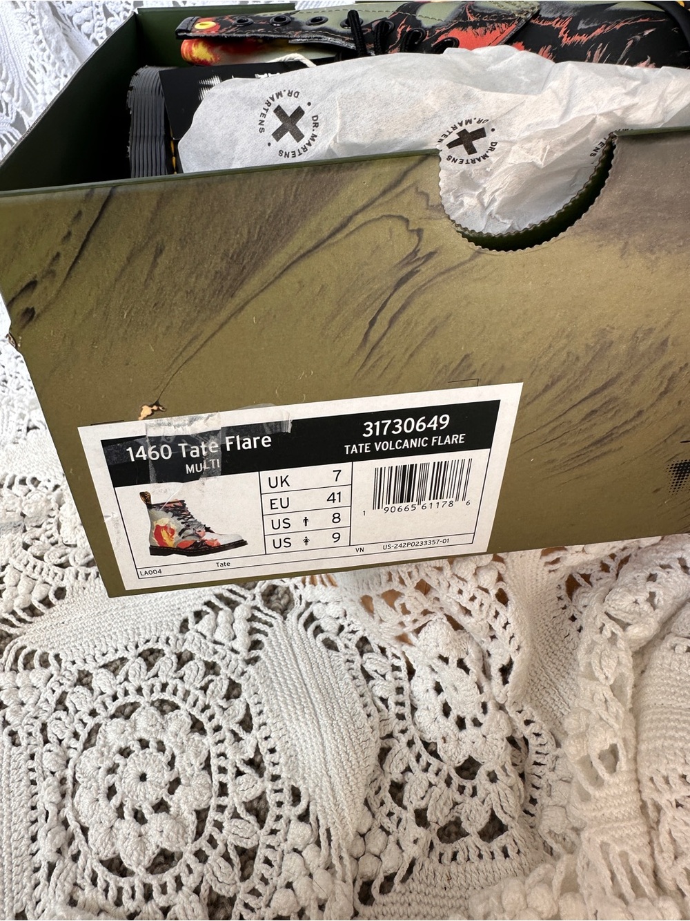 Dr. Martens 1460 x Tate Museum Collab 'Volcanic Flare' Leather Boots - New With - Picture 15 of 15